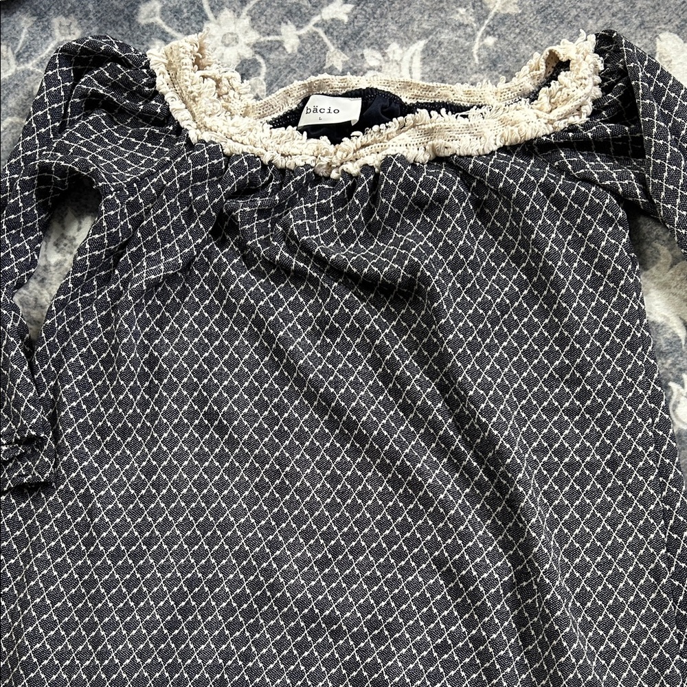Bacio in Navy and Cream shirt or small dress